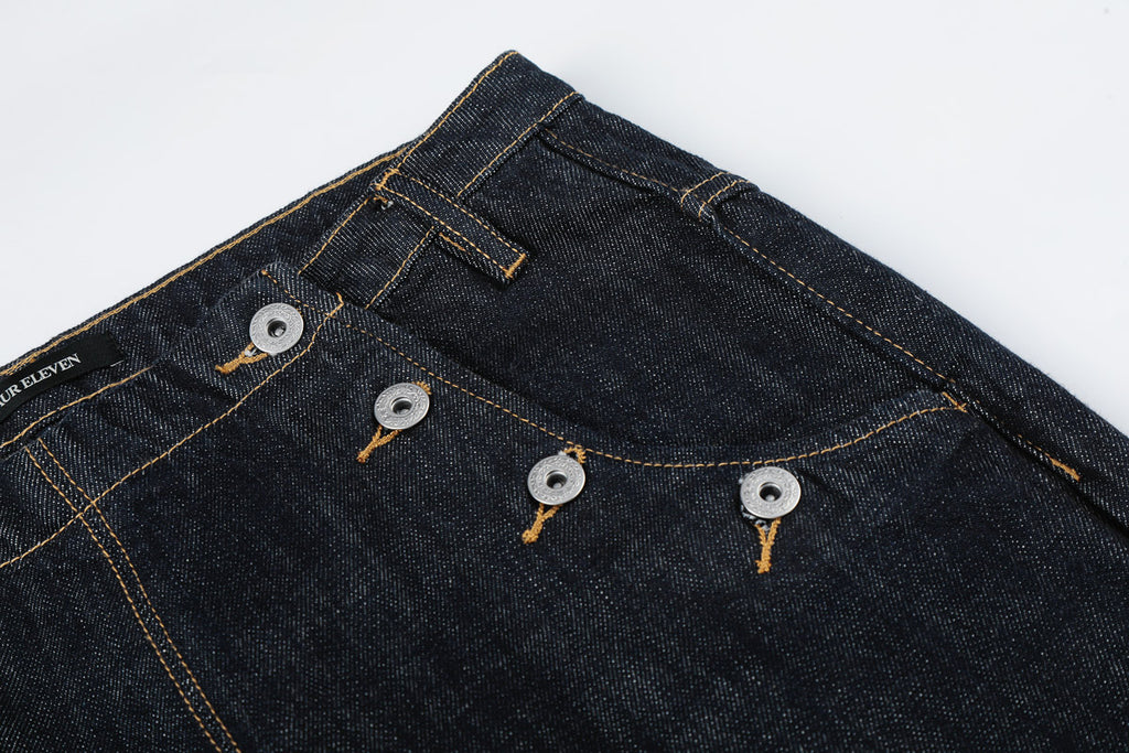 Button Detail Denim