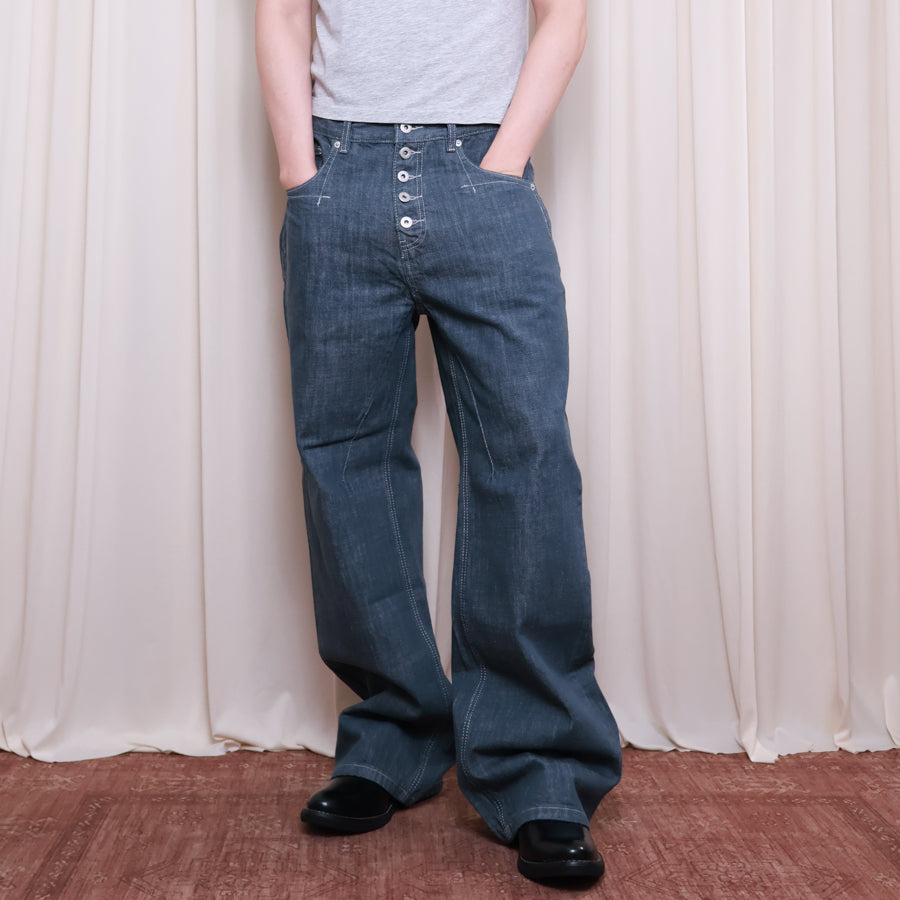 Button Jeans | Straight Wide