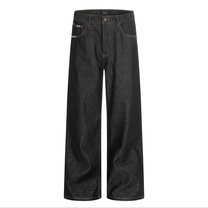 Raw Denim Jeans | Straight-Wide