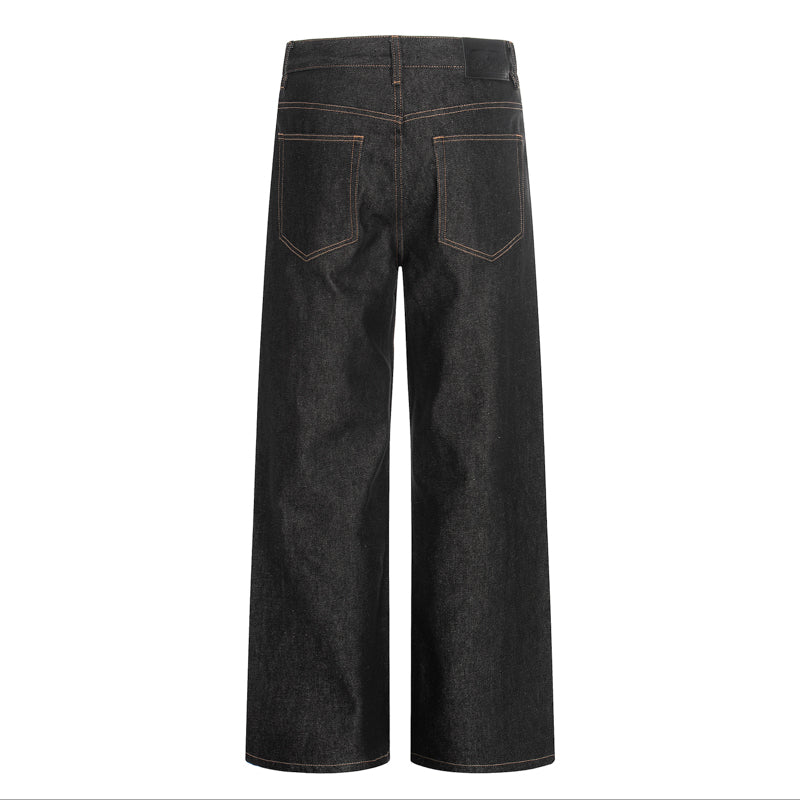 Raw Denim Jeans | Straight-Wide