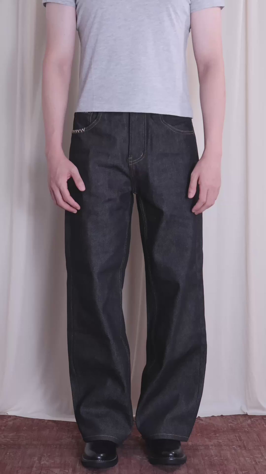 Raw Denim Jeans | Straight-Wide