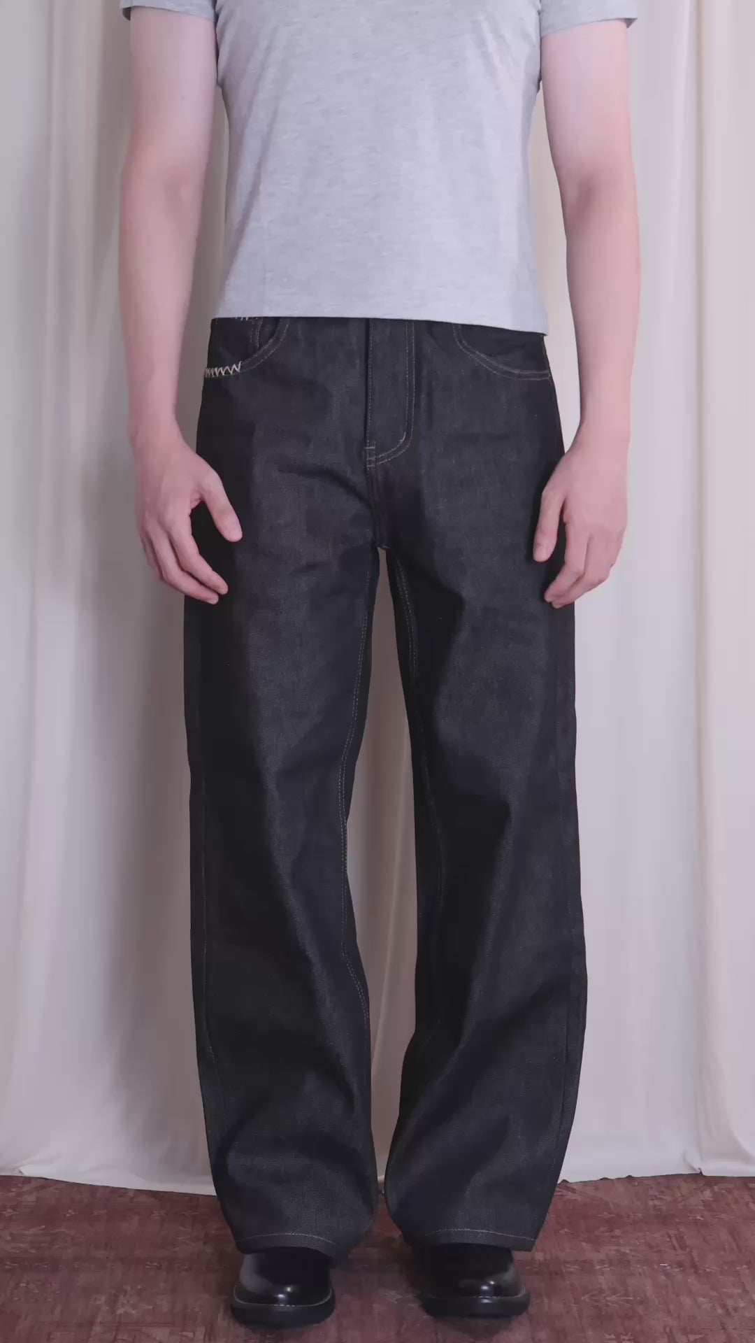 Raw Denim Jeans | Straight-Wide