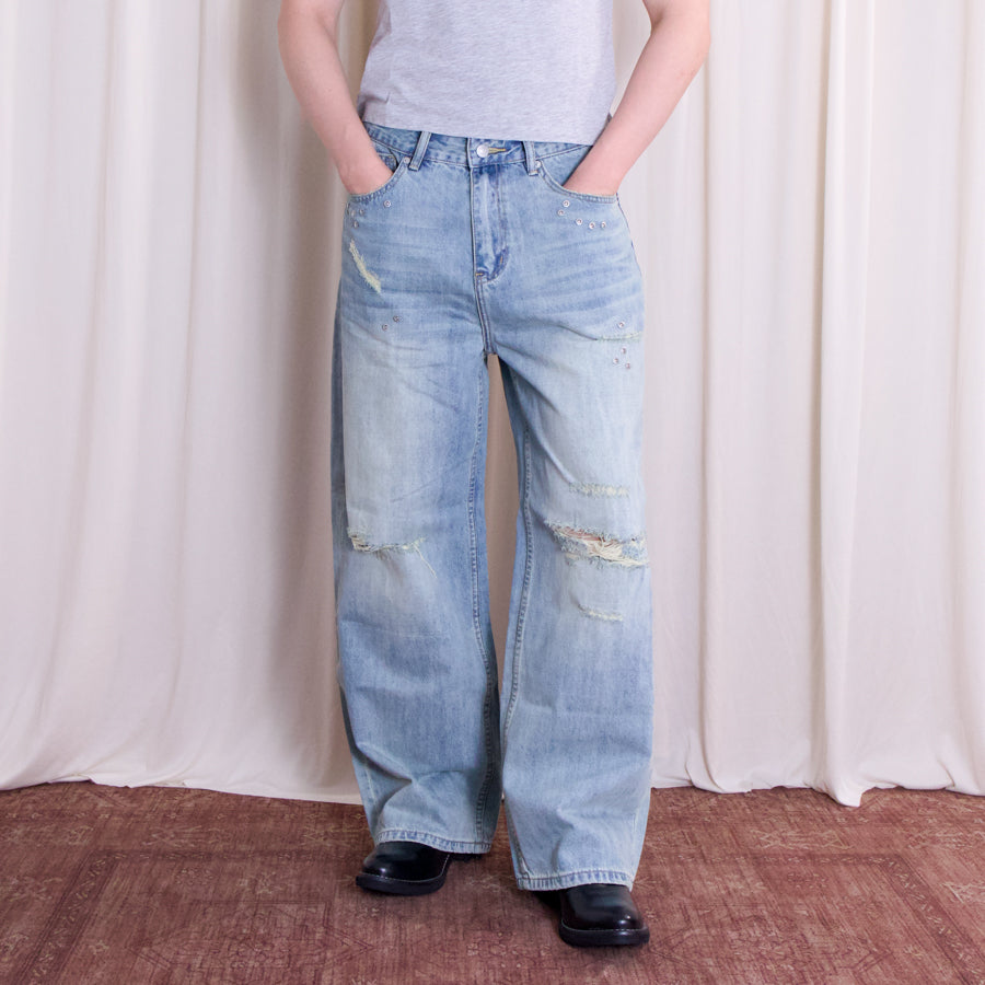 Distressed Jeans｜Straight-Wide