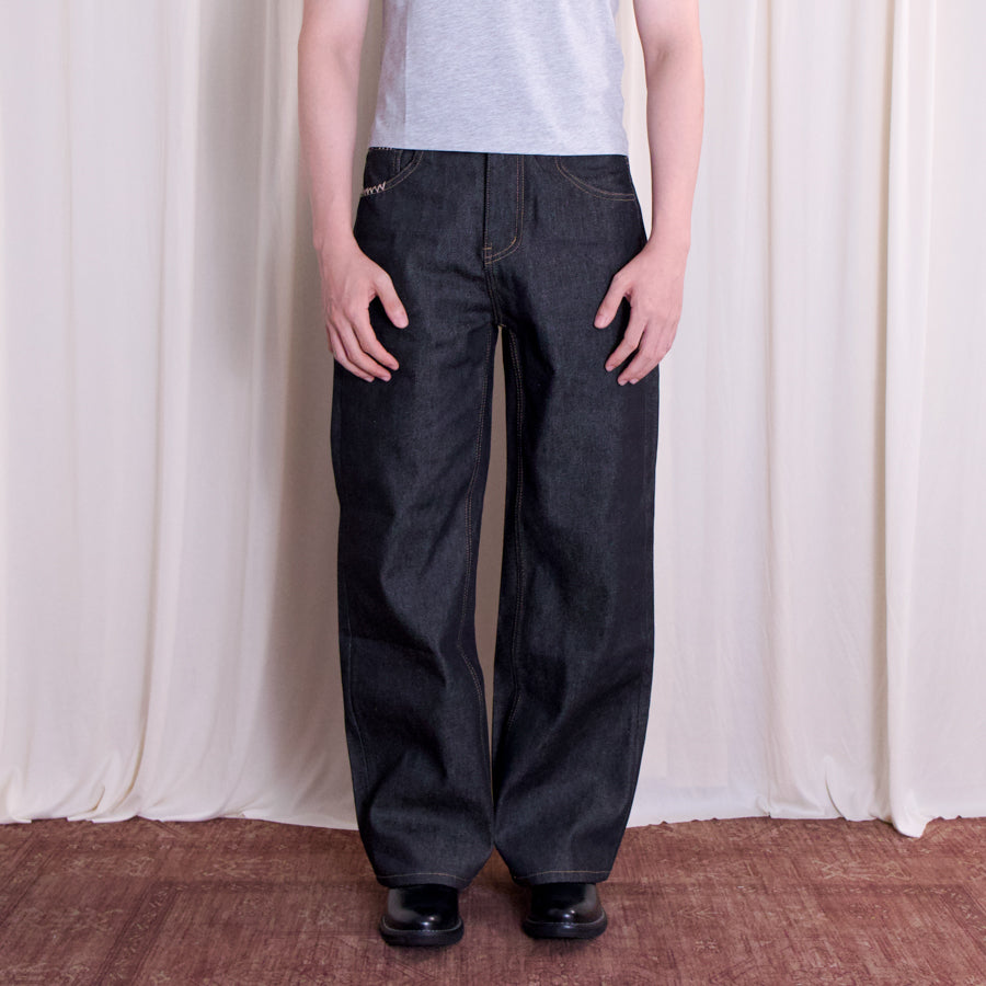 Raw Denim Jeans | Straight-Wide
